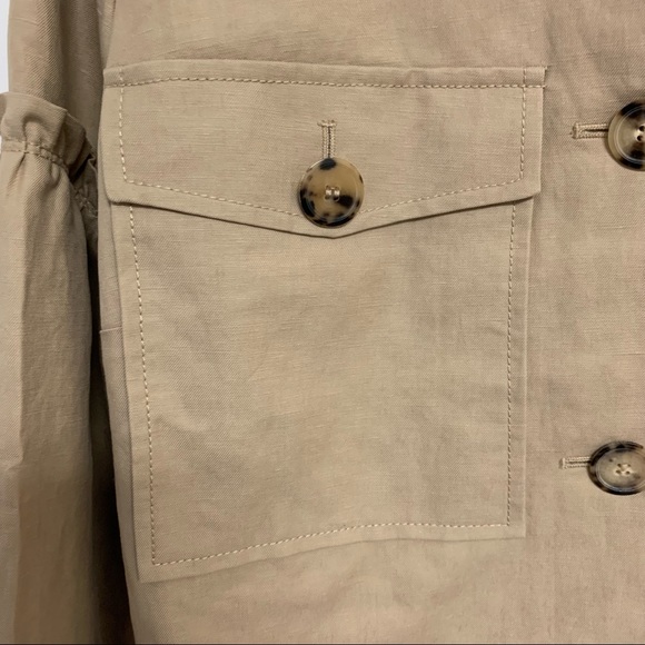 Lewit Tan Linen Blend Ruffle Jacket - Picture 7 of 15